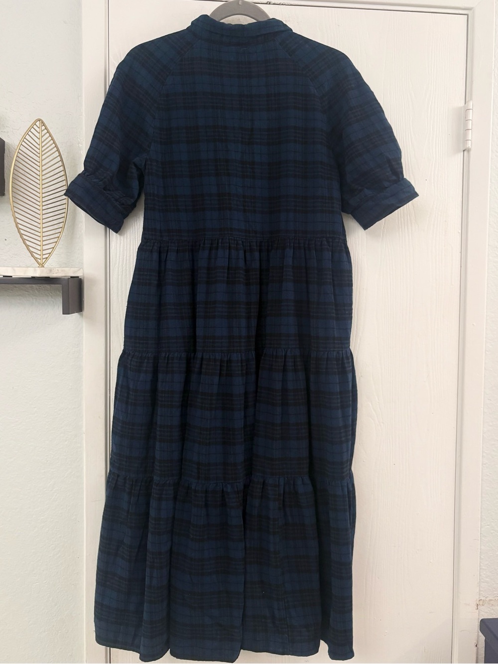 NATURAL LIFE Rebecca Tiered Cotton Blend Flannel Women’s Midi Dress Size M - Picture 4 of 12